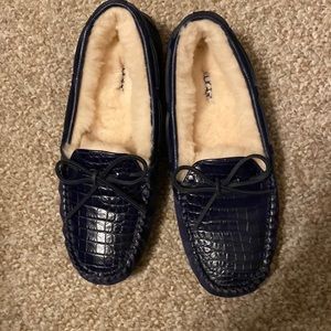 Uggs moccasins Navy lined with wool